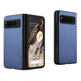 Cloth Pattern Anti-Scratch Case For Google Pixel Fold-Exoticase-For Pixel Fold-Blue-