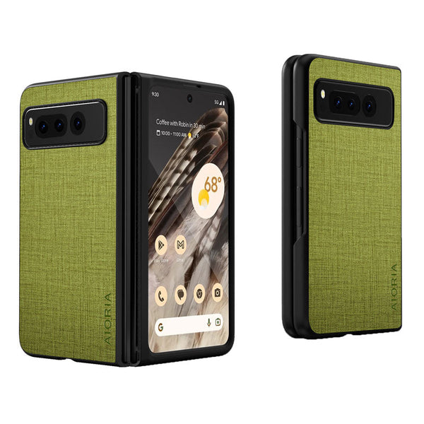 Cloth Pattern Anti-Scratch Case For Google Pixel Fold-Exoticase-For Pixel Fold-Green-