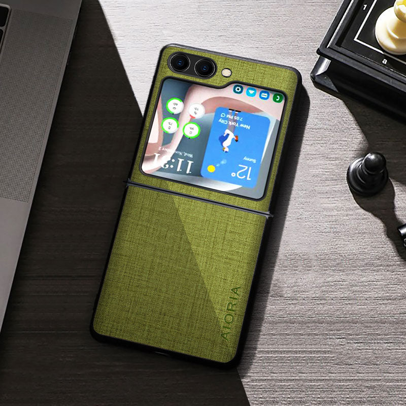 Cloth Texture Case for Samsung Galaxy Z Flip-Exoticase-Z Flip 5-Green-