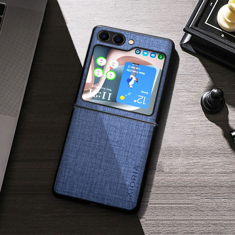 Cloth Texture Case for Samsung Galaxy Z Flip-Exoticase-Z Flip 5-Blue-