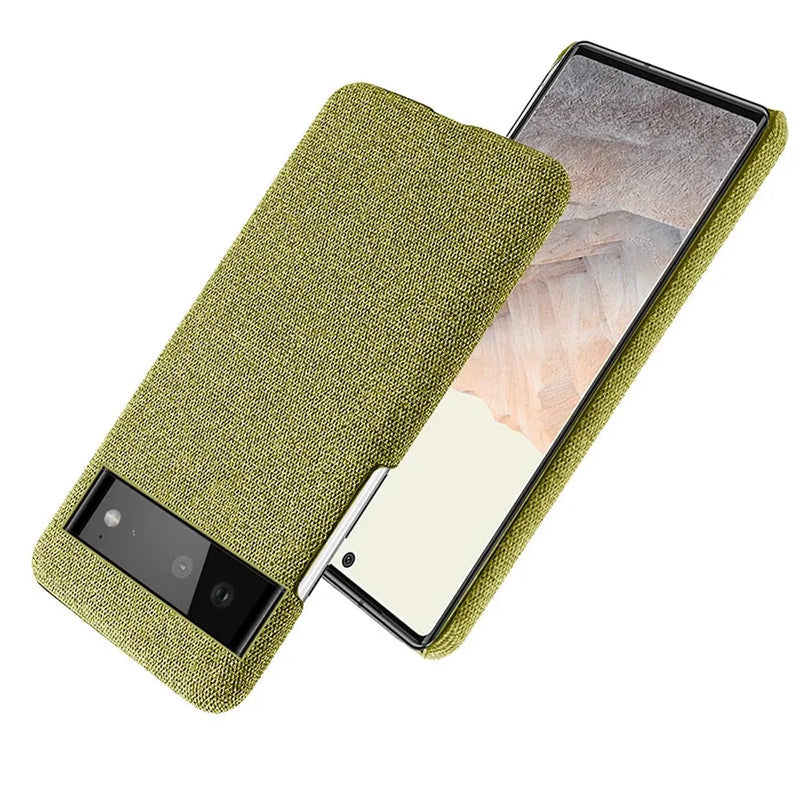 Cloth Texture Google Pixel Case-Exoticase-For Google Pixel 8A-Yellow-Exoticase