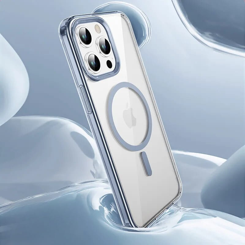 Color Accents Translucent Back Soft Apple iPhone Case-Exoticase-For iPhone 15 Pro Max-Light Blue-