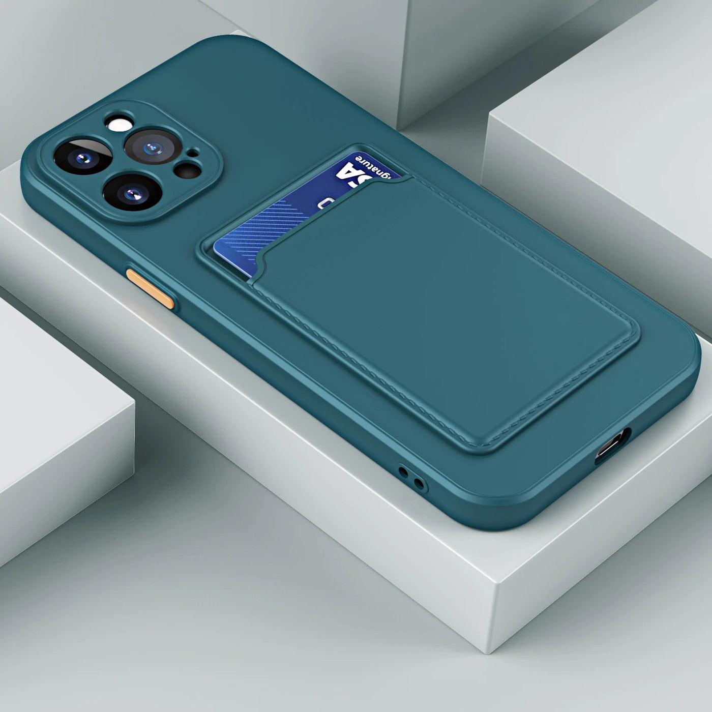 Blu Premium Retro Stand Portafoglio TPU Silicone Caso per