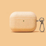 Corduroy and Glitter AirPods Case With Keychain-Exoticase-Apricot Glitter-For AirPods Pro 3-Exoticase