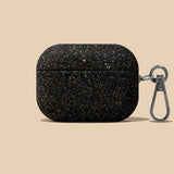 Corduroy and Glitter AirPods Case With Keychain-Exoticase-Black Glitter-For AirPods Pro 3-Exoticase
