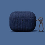 Corduroy and Glitter AirPods Case With Keychain-Exoticase-Dark Blue-For AirPods Pro 3-Exoticase