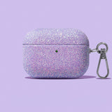 Corduroy and Glitter AirPods Case With Keychain-Exoticase-Purple Glitter-For AirPods Pro 3-Exoticase
