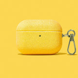 Corduroy and Glitter AirPods Case With Keychain-Exoticase-Yellow Glitter-For AirPods Pro 3-Exoticase