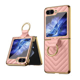 Couture Quilted Plated Samsung Flip Ring Case-Exoticase-Pink-For Samsung Z Flip 7-Exoticase