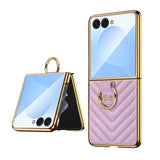 Couture Quilted Plated Samsung Flip Ring Case-Exoticase-Exoticase