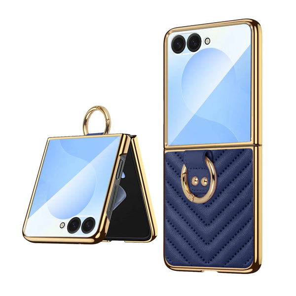 Couture Quilted Plated Samsung Flip Ring Case-Exoticase-Exoticase