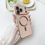 Covered Camera Lens MagSafe Plated iPhone Case-Exoticase-For iPhone 17 Pro Max-Pink-Exoticase