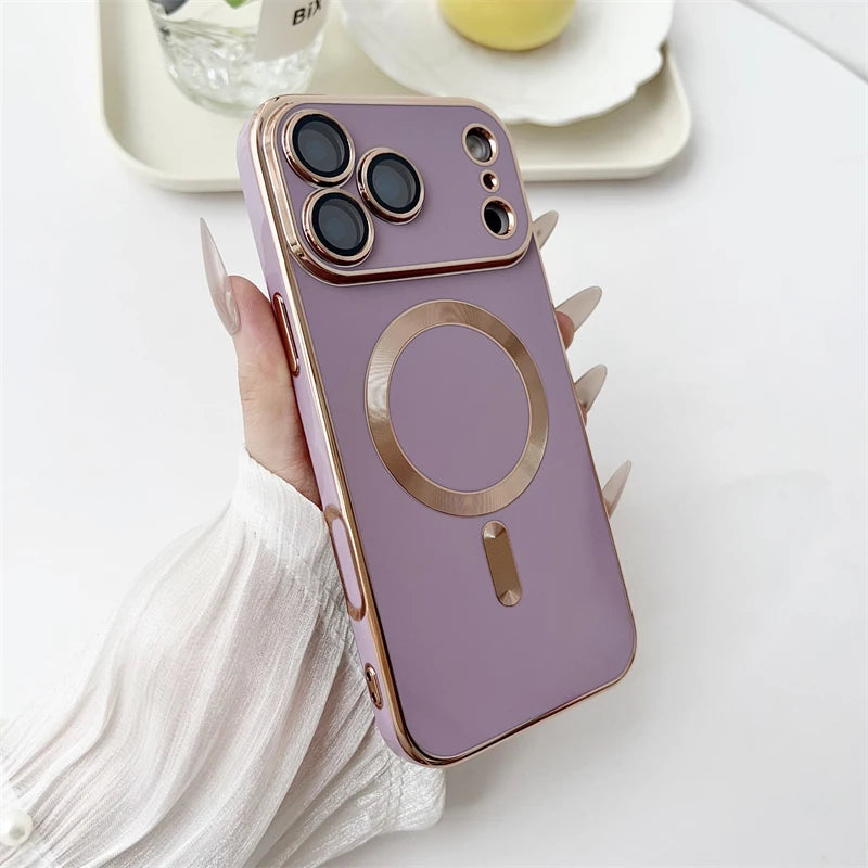 Covered Camera Lens MagSafe Plated iPhone Case-Exoticase-For iPhone 17 Pro Max-Lavender-Exoticase