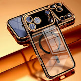 Covered Camera Lens MagSafe Plated iPhone Case-Exoticase-For iPhone 17 Pro Max-Black Clear-Exoticase