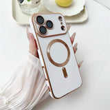 Covered Camera Lens MagSafe Plated iPhone Case-Exoticase-For iPhone 17 Pro Max-White-Exoticase