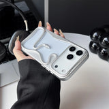 Crawling Snake Pattern Bumperish iPhone Case-Exoticase-For iPhone 17 Pro Max-Matte Silver-Exoticase