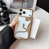 Crawling Snake Pattern Bumperish iPhone Case-Exoticase-For iPhone 17 Pro Max-Electroplated Gold-Exoticase
