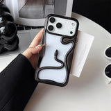 Crawling Snake Pattern Bumperish iPhone Case-Exoticase-For iPhone 17 Pro Max-Electroplated Black-Exoticase