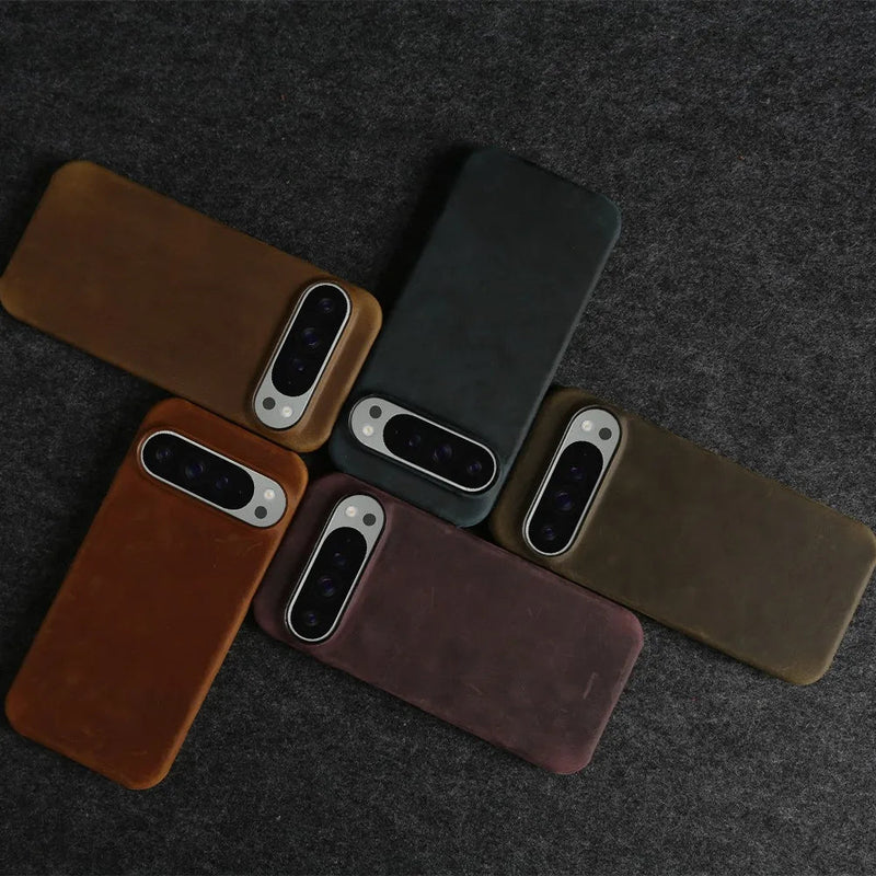 Crazy Horse Leather Google Pixel Case-Exoticase-Exoticase