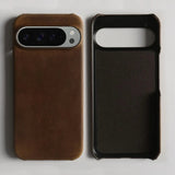 Crazy Horse Leather Google Pixel Case-Exoticase-For Google Pixel 9 Pro XL-Auburn Brown-Exoticase