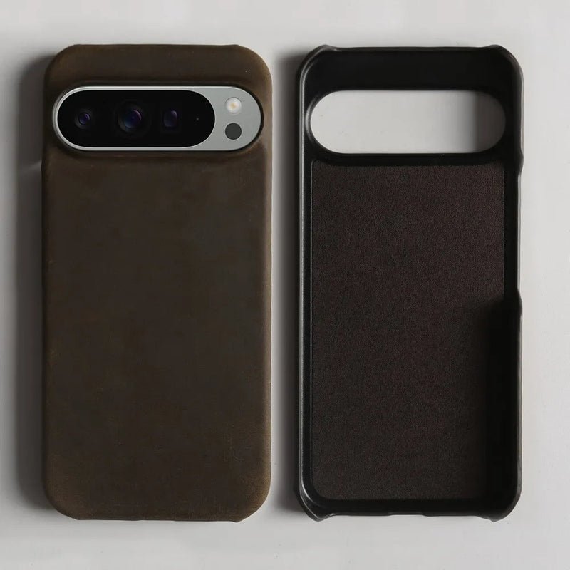 Crazy Horse Leather Google Pixel Case-Exoticase-For Google Pixel 9 Pro XL-Marsh Brown-Exoticase