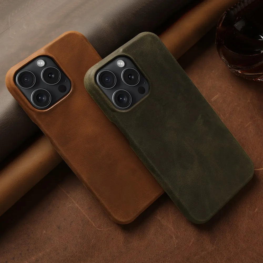 Crazy Horse Leather MagSafe iPhone Case – Exoticase