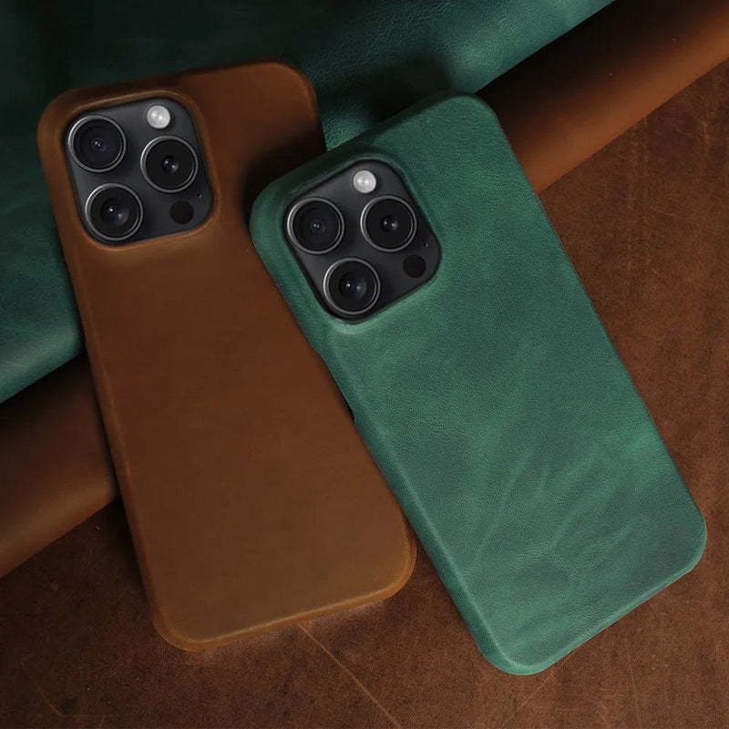 Crazy Horse Leather MagSafe iPhone Case-Exoticase-Exoticase