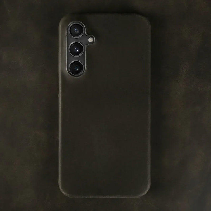 Crazy Horse Leather Samsung Galaxy Case-Exoticase-For Samsung S25 Ultra-Marsh Green-Exoticase