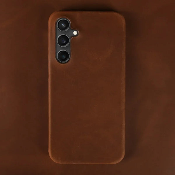 Crazy Horse Leather Samsung Galaxy Case-Exoticase-For Samsung S25 Ultra-Mocha Brown-Exoticase
