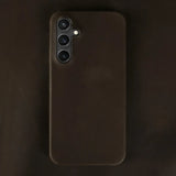 Crazy Horse Leather Samsung Galaxy Case-Exoticase-For Samsung S25 Ultra-Dark Olive-Exoticase