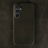 Crazy Horse Leather Samsung Galaxy Case-Exoticase-For Samsung S25 Ultra-Marsh Green-Exoticase