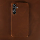 Crazy Horse Leather Samsung Galaxy Case-Exoticase-For Samsung S25 Ultra-Mocha Brown-Exoticase