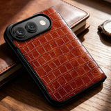 Crocodile Pattern PU Leather iPhone Duo Case-Exoticase-Brown-For iPhone Duo-Exoticase