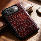 Crocodile Pattern PU Leather iPhone Duo Case-Exoticase-Coffee-For iPhone Duo-Exoticase