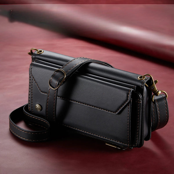 Crossbody Strap Leather Wallet iPhone Case-Exoticase-Exoticase