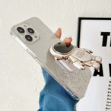 Cute Astronaut Glitter Apple iPhone Case-Exoticase-For iPhone 13Pro max-White-