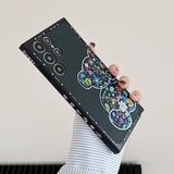 Cute Bear Floral Samsung Galaxy Case-Exoticase-For Samsung S22Ultra-Black-