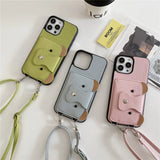 Cute Bear Leather Wallet iPhone Case-Exoticase-Exoticase