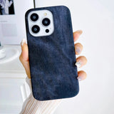 Denim Pattern Apple iPhone Case-Exoticase-For iPhone 16 Pro Max-Black-Exoticase