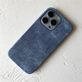 Denim Pattern Apple iPhone Case-Exoticase-For iPhone 14 Pro Max-Blue-