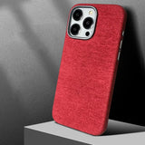 Denimate Poly Fabric iPhone Case-Exoticase-For iPhone 15 Pro Max-Red-Exoticase