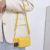 Diamond Lattice Zipper Leather Purse iPhone Case-Exoticase-