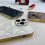 Diamond Pattern Plated Cushioned Apple iPhone Case-Exoticase-