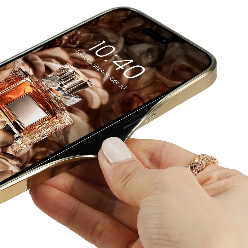Diamond Pattern Plated Cushioned Apple iPhone Case-Exoticase-