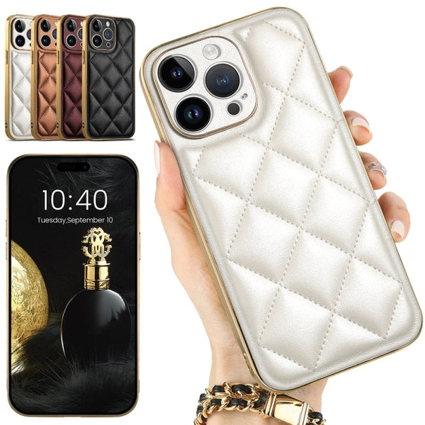 Diamond Pattern Plated Cushioned Apple iPhone Case-Exoticase-