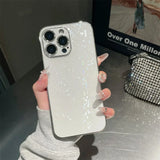 Diamond Waterfall Shimmer Plated iPhone Case-Exoticase-For iPhone 16 Pro Max-White-Exoticase