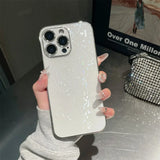 Diamond Waterfall Shimmer Plated iPhone Case-Exoticase-For iPhone 16 Pro Max-White-Exoticase