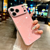 Diamond Waterfall Shimmer Plated iPhone Case-Exoticase-For iPhone 17 Pro Max-Pink-Exoticase