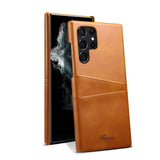 Dual Card Slot Samsung Galaxy Case-Exoticase-For S23 Ultra-Khaki Brown-
