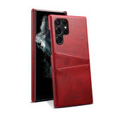 Dual Card Slot Samsung Galaxy Case-Exoticase-For S23 Ultra-Red-